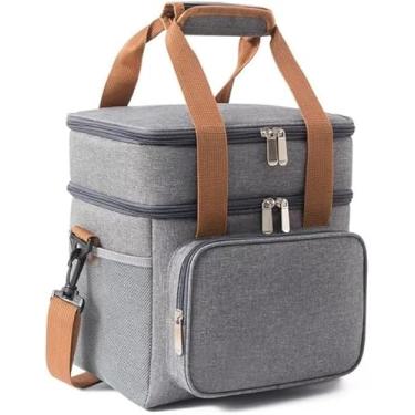 Imagem de Bolsa Térmica 12L para Marmita com Isolamento em Alumínio – Conserva Quente e Gelado, Ideal para Trabalho e Faculdade (Cinza)