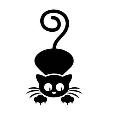 Imagem de Decalques de janela de carro de gato preto, pacote com 2, adesivos impermeáveis para para-choques, porta-malas, porta, decoração de veículo de vinil d082