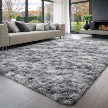 Imagem de Tapete Peludo Grande 3,00x2,00 Felpudo Antiderrapante Lavável para Sala e Quarto(Cinza mesclado)