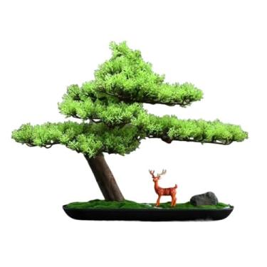 Imagem de Bonsai artificial nova árvore chinesa simulação escritório ornamentos decorativos sala de estar entrada hotel verde bonsai leve luxo árvore bonsai artificial