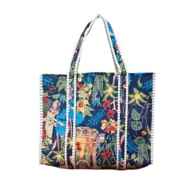 Imagem de COTSILER Sacolas femininas leves de viagem bolsa de ombro de algodão para compras de mercearia e praia, Design nº 3, Large