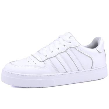 Imagem de Tênis Casual Feminino Mr. Gutt Couro legitimo leve Confortável (branco, BR, Adulto, Numérico, 35)
