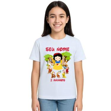 Imagem de Camiseta Branca de Neve Sete Anões Personalizada - Use P4, Branco, Juv