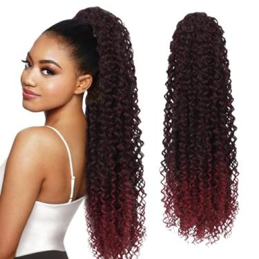 Imagem de SuCoo Extensão de rabo de cavalo com cordão para mulheres com extensão de rabo de cavalo encaracolado cabelo sintético ondulado natural para uso diário (MT1B/69.3 cm, 160g)