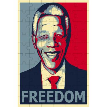 Imagem de Quebra-Cabeça Personalidades da História Nelson Mandela de 300 peças MDF