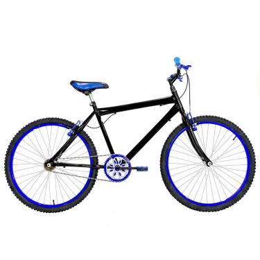Imagem de Bicicleta Masculina Aro 26 Mtb Alumínio Colorido Cor Preta E Azul