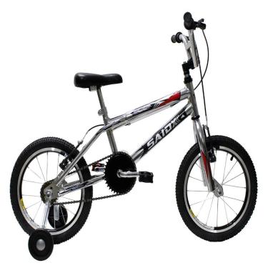 Imagem de Bicicleta Infantil Aro 16 Freios V-brake Rodinhas Cross Saidx Cromado