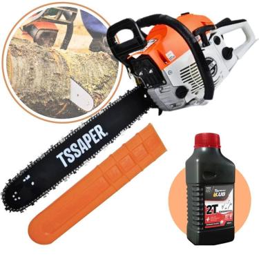 Imagem de Motosserra A Gasolina 52cc 3hp Sabre 20 Profissional Tsaper Mg52cc + Oleo Toyama 2t
