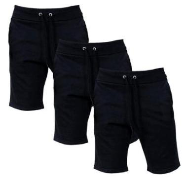 Imagem de Kit 3 Bermudas Moletom Shorts Fitness Academia Treino P ao GG Premium-Masculino