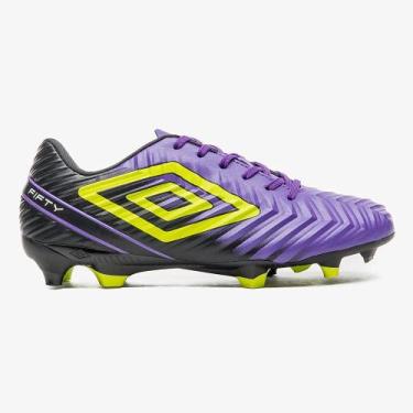 Imagem de Chuteira Campo Fifty V Umbro Unissex Cor:Roxo+PretoTamanho:36Gênero:Un