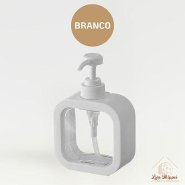 Imagem de Porta Sabonete Líquido 330ml Preto Branco Moderno Minimalista Dispense