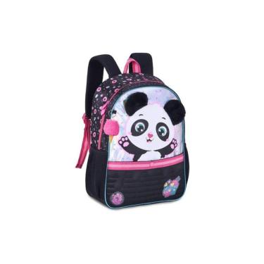 Imagem de Mochila Escolar Simples Clio Style Panda Animais Infantil