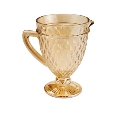 Imagem de Jarra De Vidro Âmbar Bico De Abacaxi 1 L Para Sucos E Água