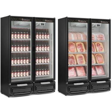 Imagem de Expositor Vertical 2 Portas De Vidro Gcbc950 Gelopar Refrigerador 957 Litros Preto 220v