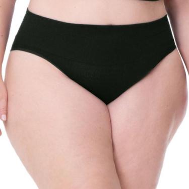 Imagem de Calcinha Tanga Jacquard Cós Alto sem Costura Leve Trama Preto - Zee Ru