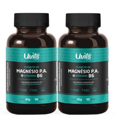 Imagem de Magnésio ( Bisglicinato, Cloreto E Oxido ) + B6 - 90 Cáps - Uvits