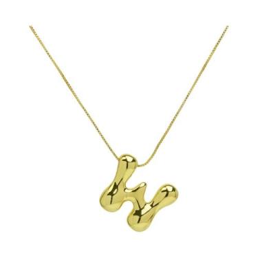 Imagem de Colar Feminino Banhado a Ouro 18k Com Pingente De Letra Inicial Criati