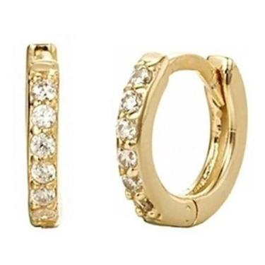 Imagem de Piercing Brinco Cartilagem Argola Dourado Pedra 10 Mm - 2 Pç - De Cast