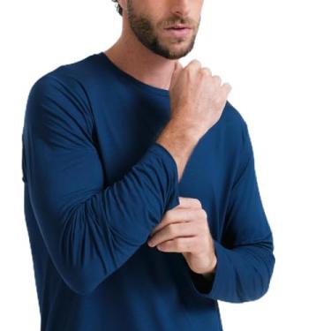 Imagem de Tech T-shirt Long Sleeve Masculino Azul Marinho P