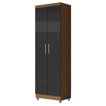 Imagem de Armário Multiuso 2 Portas 2000191 Atacama Grafite Com Pés Cinza - Aramóveis