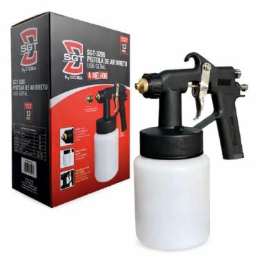 Imagem de Pistola De Pintura Ar Direto Com Copo 650ml 40psi Com 2 Bicos De Pintu