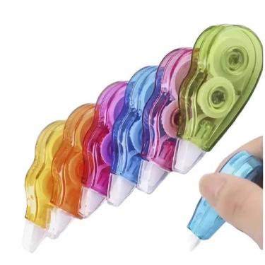 Imagem de Kit 2 Fitas Corretivas 6mm x 6m Escolar Apaga Caneta - Topmixshop