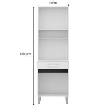 Imagem de Armário De Cozinha Compacta Kit 4Pts 1GVT Branco|Preto