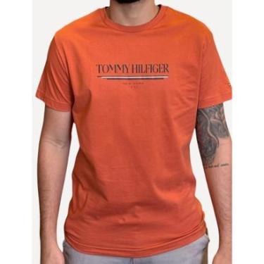 Imagem de Camiseta Tommy Hilfiger Masculina Brand Love Big Laranja Escuro-Masculino