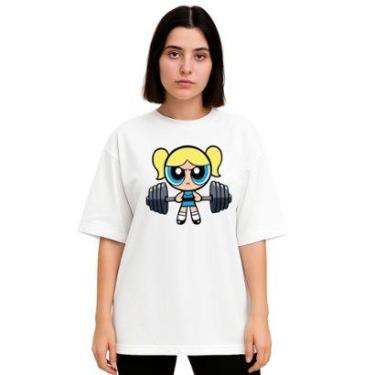 Imagem de Camiseta Oversized Feminina Algodão Treino Academia Estampada-Feminino