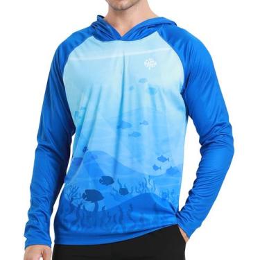 Imagem de Camisas de manga comprida WELIGU Fishing UV Protection UPF 50+ Masculi