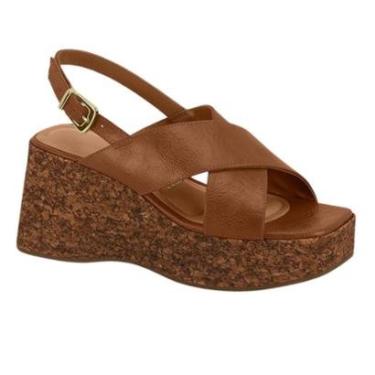 Imagem de Sandália Plataforma Feminina Vizzano 6559101 Marrom-Feminino