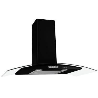 Imagem de Coifa De Parede 90cm Vidro Curvo Duto Slim Fogatti Black 110V
