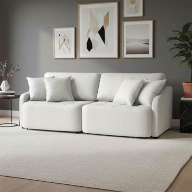 Imagem de Sofá 4 Lugares Retrátil Reclinável 240cm Breno Linho K01 - D Rossi - D