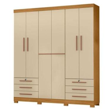 Imagem de Guarda Roupa Casal Londres Carvalho Americano Off White - Incorplac - 