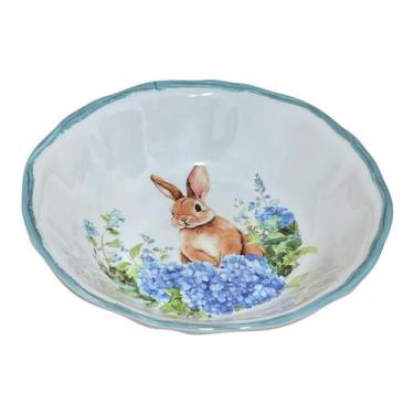 Imagem de Bowl Páscoa Coelho Melamina Azul - 19cm - Tok da Casa