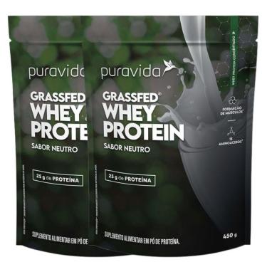 Imagem de Kit 2x Whey Protein Concentrado Neutro 450g - PuraVida-Unissex