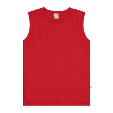 Imagem de Regata infantil menino em meia malha Brandili-Vermelho, 8, Vermelho