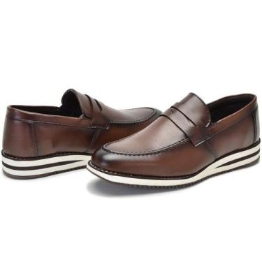 Imagem de Sapato Social Casual Masculino Mocassim Super Leve e Macio + Carteira 