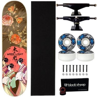 Imagem de Skate Wood Light Maple Montado 8 Rolamento Black Sheep Next-Masculino