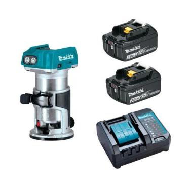 Imagem de Tupia Laminadora 6 e 8mm 18V DRT50Z C/ 2 Baterias 3AH Makita