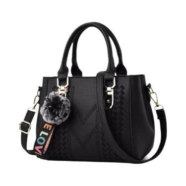 Imagem de Sacola de Couro Bordada para Mulheres - Bolsa Feminina com Detalhe Hai
