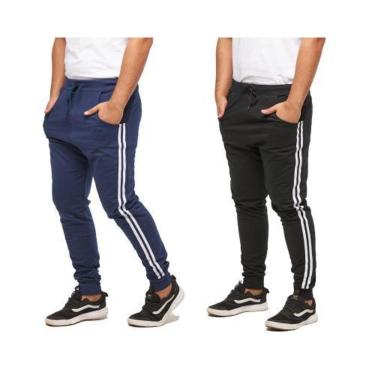 Imagem de KIT 02 CALÇAS DE MOLETOM MASCULINA SARUEL SKINNY SPORT LUXO-cinzaclaro-cinzagrafite-PP-...