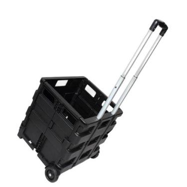 Imagem de Carrinho De Compras Dobrável 45kg  Compacto, Resistente E Ideal Para M