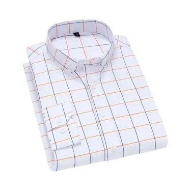 Imagem de Camisa Social Masculina De Manga Longa Antirrugas Listrada Xadrez Para