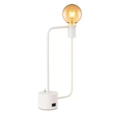 Imagem de Luminária de Mesa Aramis UBS 1xE27 Avant, Branco Fosco, Bivolt