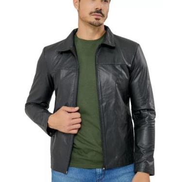 Imagem de Jaqueta Couro Legitimo Masculino Javali Preto, Preto, XXG
