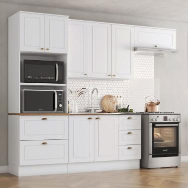 Imagem de Cozinha Compacta 4 Peças com Torre Quente Internacional Branco/Marrom