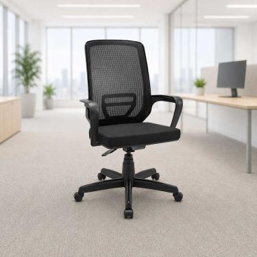 Imagem de Cadeira de Escritório Ergonômica Diretor Reclinável com Apoio de Braços Motion Preto