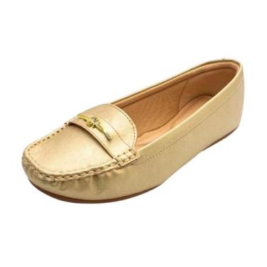 Imagem de Mocassim Feminino Conforto Elegante Versátil Modare, Dourado, 37