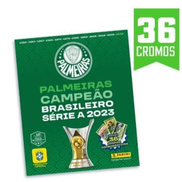 Imagem de Pôster Campeão 2023 Brasileirão - Palmeiras c/ 36 Figurinhas - Panini